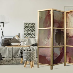 Paravent japonais - Rose Abstraction - Spilled Watercolor Paint in Spring Colors