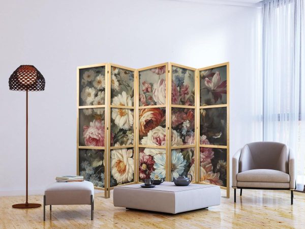 Paravent japonais - Scent of Nature - Beautiful Garden Flowers in Pastel Colors
