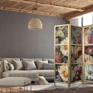 Paravent japonais - Scent of Nature - Beautiful Garden Flowers in Pastel Colors