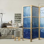 Paravent japonais - Schools of Fish - Luminous Clusters of Fish in Blue Among Ocean Depths