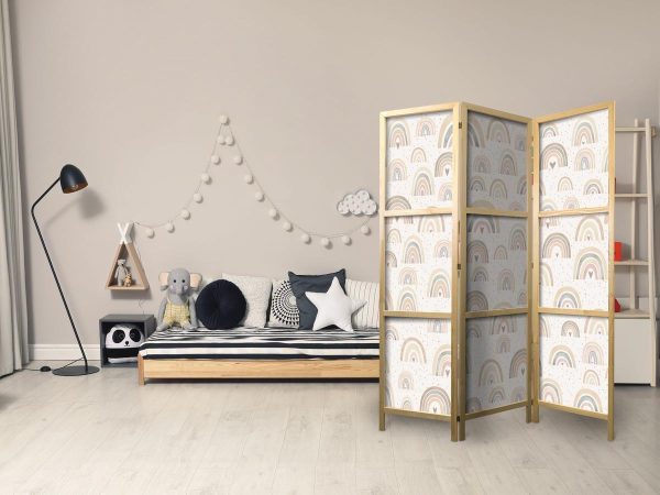 Paravent japonais - Spring - Pastel Rainbows on a Rainy Day with Hearts