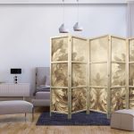 Paravent japonais - Stone Baroque Ornaments in Light Shades of Gray-Blue