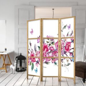 Paravent japonais - Style: Flowers and Butterflies