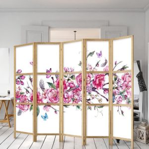 Paravent japonais - Style: Flowers and Butterflies II