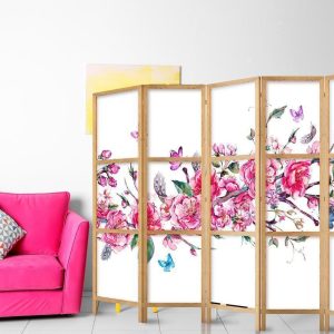 Paravent japonais - Style: Flowers and Butterflies II