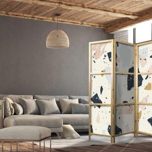 Paravent japonais - Terrazzo with Large - Scaled Stones in Muted Colors