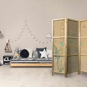 Paravent japonais - Tiny Bird - Colorful grasses in golden shades of sunset