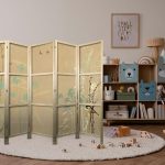 Paravent japonais - Tiny Bird - Colorful grasses in golden shades of sunset