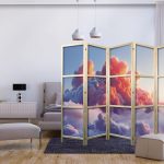 Paravent japonais - Twilight Spectacle: Clouds in Shades of Pink and Violet