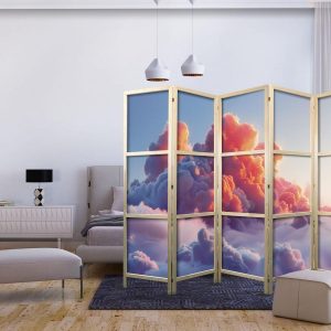 Paravent japonais - Twilight Spectacle: Clouds in Shades of Pink and Violet