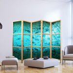 Paravent japonais - Underwater Paradise - Numerous Schools of Fish in a Beautiful Turquoise-Blue Depth Illuminated by the Sunlight