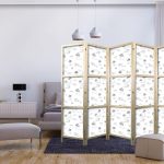 Paravent japonais - Watercolor - Airplane Show on a Bright Sky with Delicate Clouds