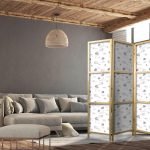 Paravent japonais - Watercolor - Airplane Show on a Bright Sky with Delicate Clouds