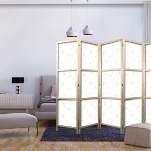 Paravent japonais - Watercolor - Airplanes and Balloons Painted on a White Sky Background