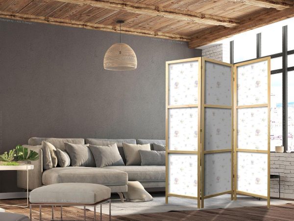 Paravent japonais - Watercolor - Colorful Balloons and Airships Against Colorful Clouds