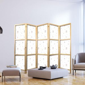 Paravent japonais - Watercolor - Colorful Balloons and Airships Against Colorful Clouds