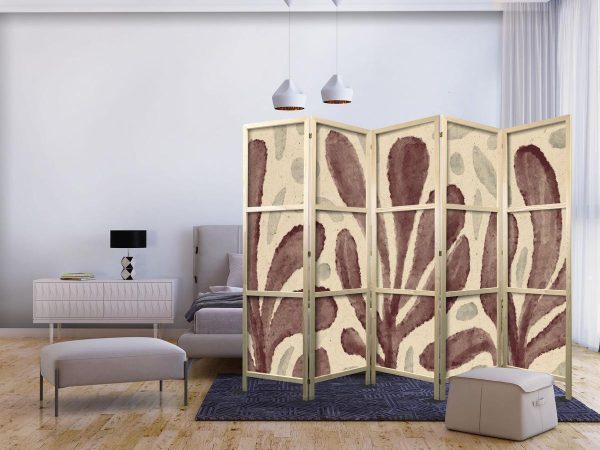 Paravent japonais - Waving Leaves - Irregular Plant Shapes in the Style of Matisse