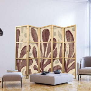 Paravent japonais - Waving Leaves - Irregular Plant Shapes in the Style of Matisse