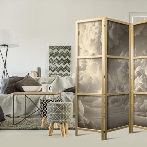 Paravent japonais - Whisper of Illuminated Clouds: Soft Play of Light in the Theater of the Heavens