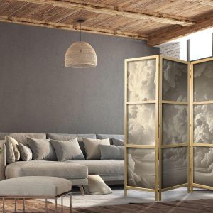 Paravent japonais - Whisper of Illuminated Clouds: Soft Play of Light in the Theater of the Heavens