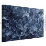 Tableau - Abstract Ornaments Dark Blue Victorian Leaves