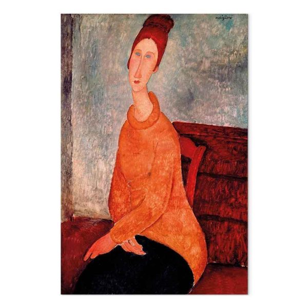 Tableau - Amedeo Modigliani – Jeanne Hebuterne in a Yellow Sweater