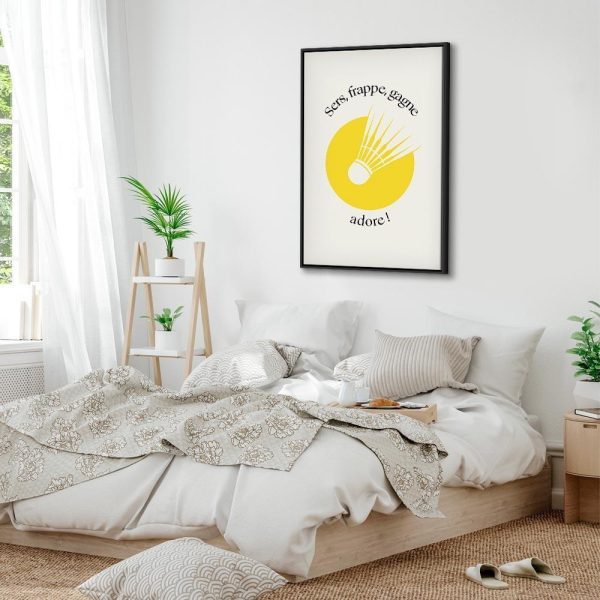 Tableau - Badminton Shuttlecock on a Yellow Circle Background