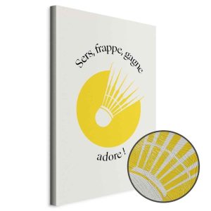Tableau - Badminton Shuttlecock on a Yellow Circle Background