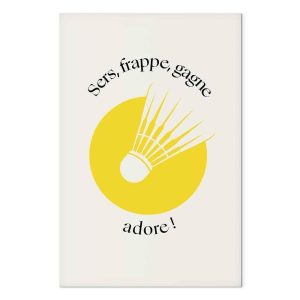 Tableau - Badminton Shuttlecock on a Yellow Circle Background