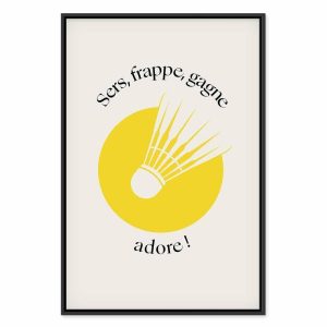 Tableau - Badminton Shuttlecock on a Yellow Circle Background