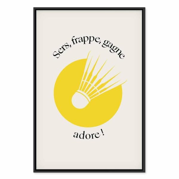 Tableau - Badminton Shuttlecock on a Yellow Circle Background