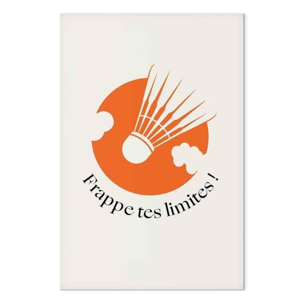 Tableau - Badminton Shuttlecock on an Orange Circle Background