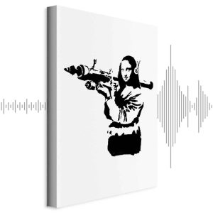 Tableau - Banksy Mona Lisa with Rocket Launcher (1 Part) Vertical
