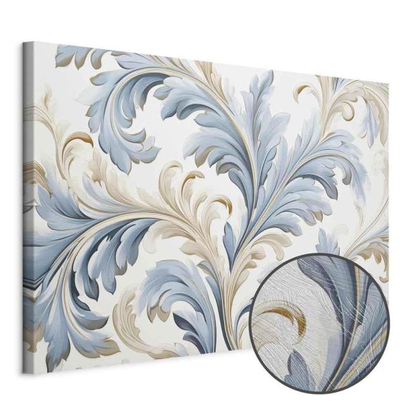 Tableau - Baroque Ornaments in Light Cream-Blue Hues
