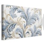 Tableau - Baroque Ornaments in Light Cream-Blue Hues
