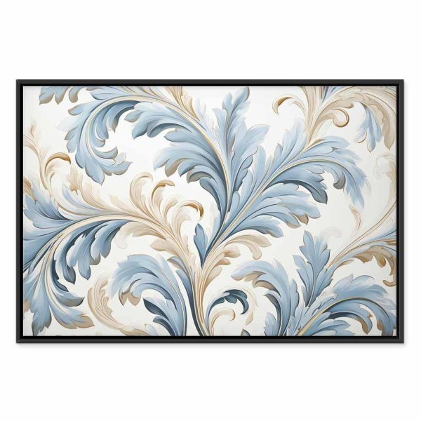 Tableau - Baroque Ornaments in Light Cream-Blue Hues