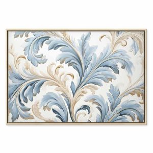 Tableau - Baroque Ornaments in Light Cream-Blue Hues