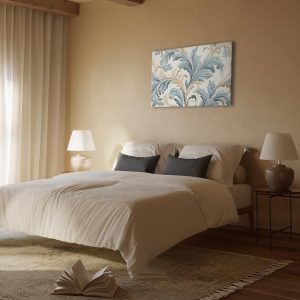 Tableau - Baroque Ornaments in Light Cream-Blue Hues