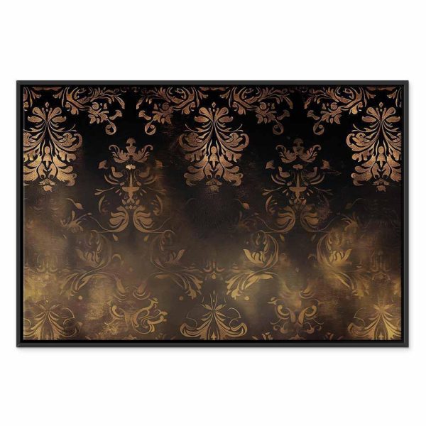 Tableau - Baroque Ornaments in Patinated Gold and Browns: Retro Motif