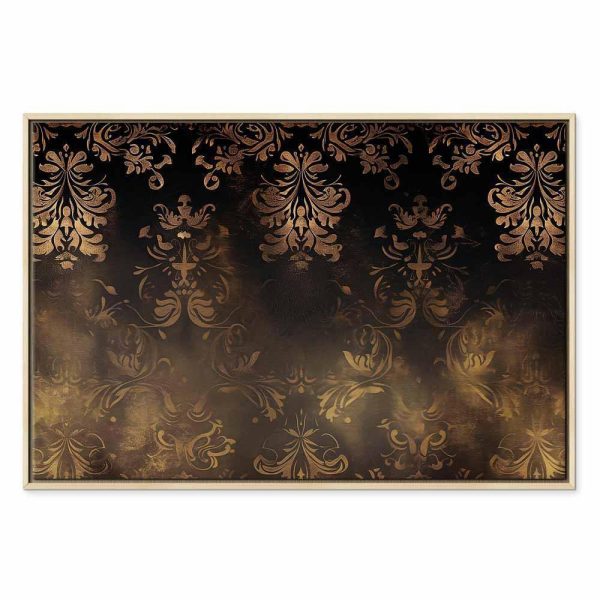 Tableau - Baroque Ornaments in Patinated Gold and Browns: Retro Motif