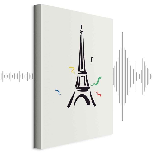 Tableau - Black Graphic Drawing of the Eiffel Tower on a Cream Background Tableau - Black Graphic Drawing of the Eiffel Tower on a Cream Background