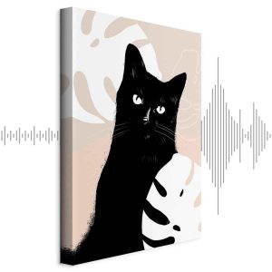 Tableau - Cat in Monsteras (1 Part) Vertical