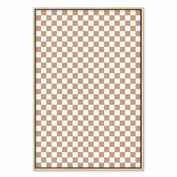 Tableau - Checkerboard Pattern - Brown-White Grid with a Subtle Noise