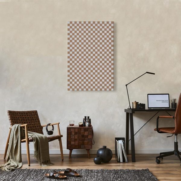 Tableau - Checkerboard Pattern - Brown-White Grid with a Subtle Noise
