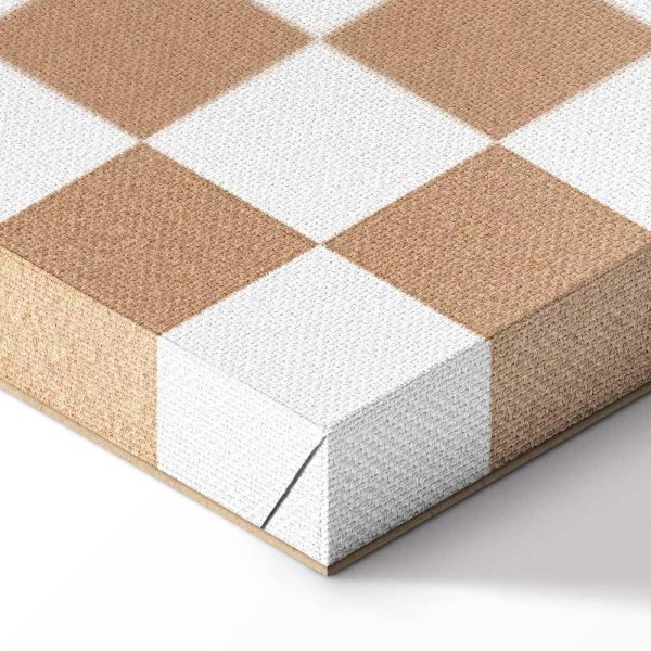 Tableau - Checkerboard Pattern - Brown-White Grid with a Subtle Noise