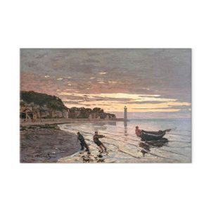 Tableau - Claude Monet – Hauling a Boat Ashore, Honfleur
