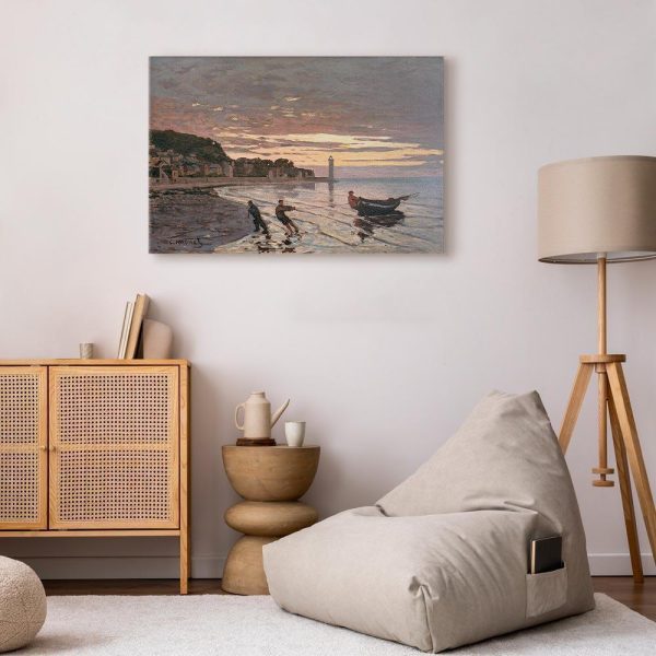 Tableau - Claude Monet – Hauling a Boat Ashore, Honfleur