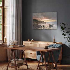 Tableau - Claude Monet – Hauling a Boat Ashore, Honfleur