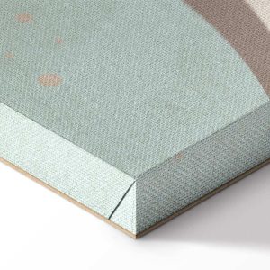 Tableau - Cloudy Night Sky - Moons in Brown and Beige Hues Among Clouds and Numerous Little Stars on a Light Background