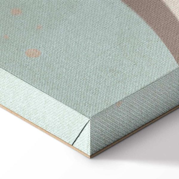 Tableau - Cloudy Night Sky - Moons in Brown and Beige Hues Among Clouds and Numerous Little Stars on a Light Background